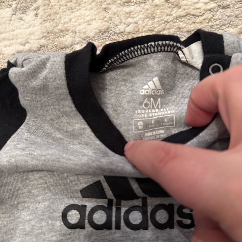 Adidas Gray and Black Kids Romper with Sports Graphics size 6M - Picture 4 of 4